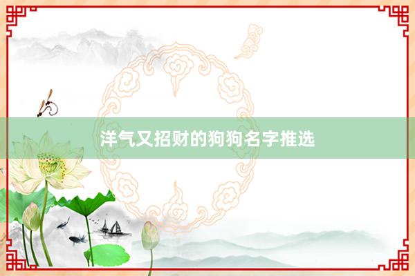 洋气又招财的狗狗名字推选