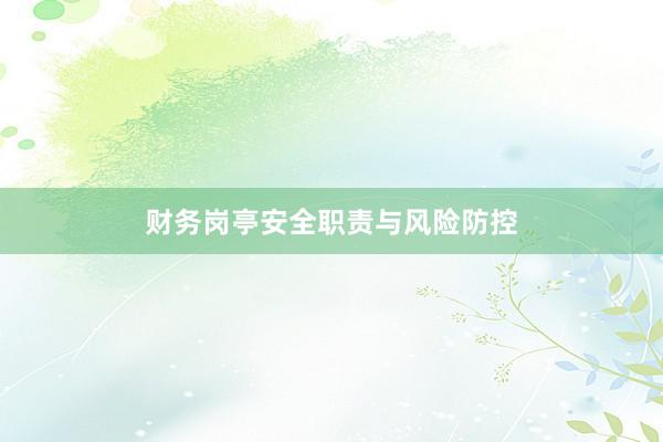 财务岗亭安全职责与风险防控